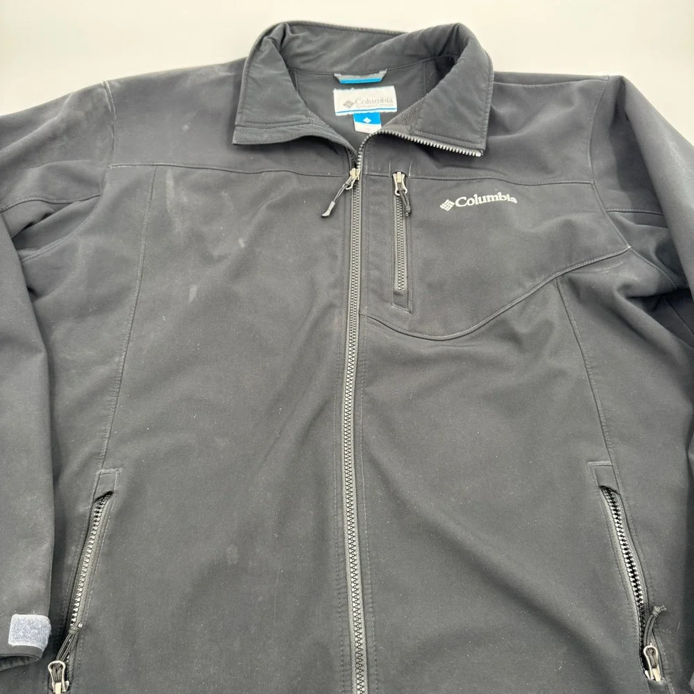 Columbia Mens XL Omni‎ Windbreaker Full Zip Softshell Jacket Black